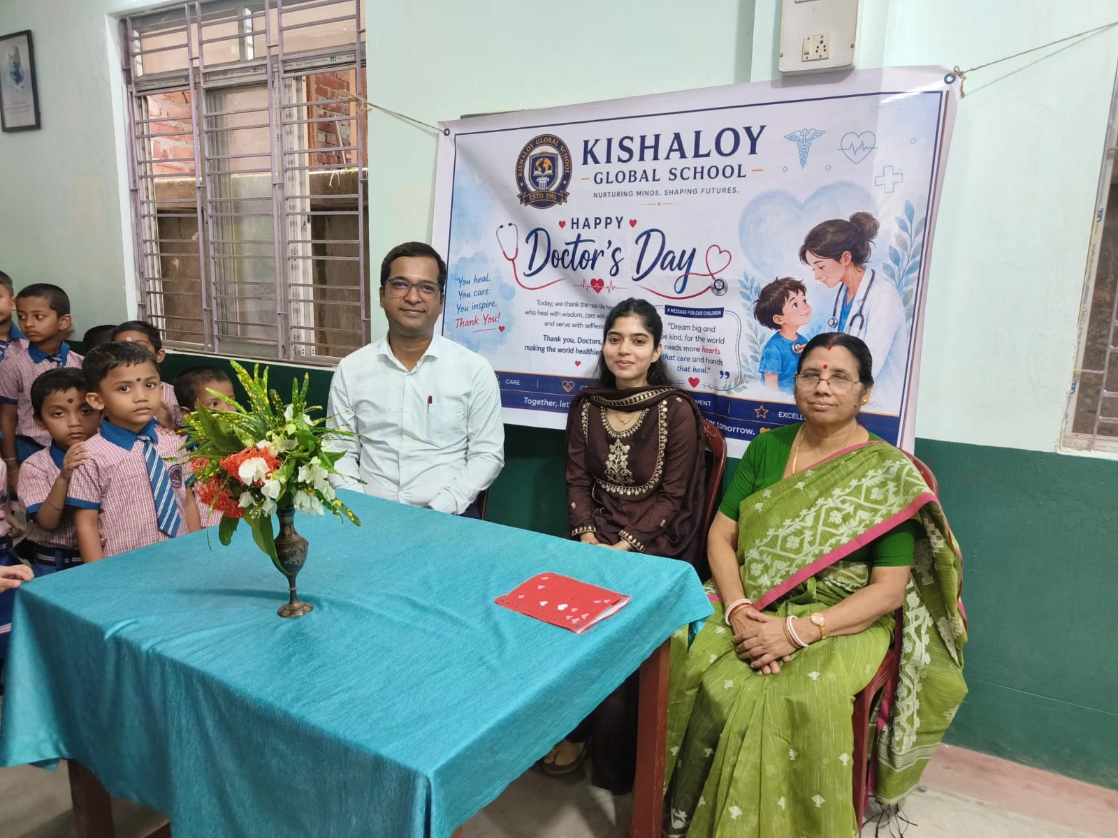 School event moment with students and guests