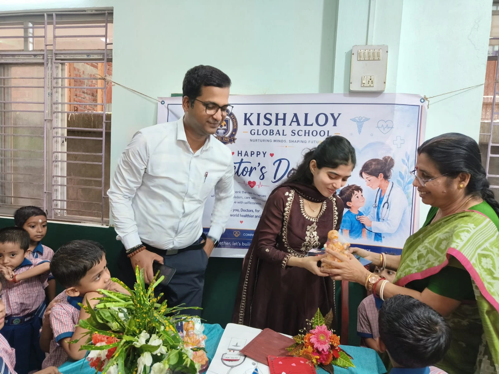 Students gathered for a school activity