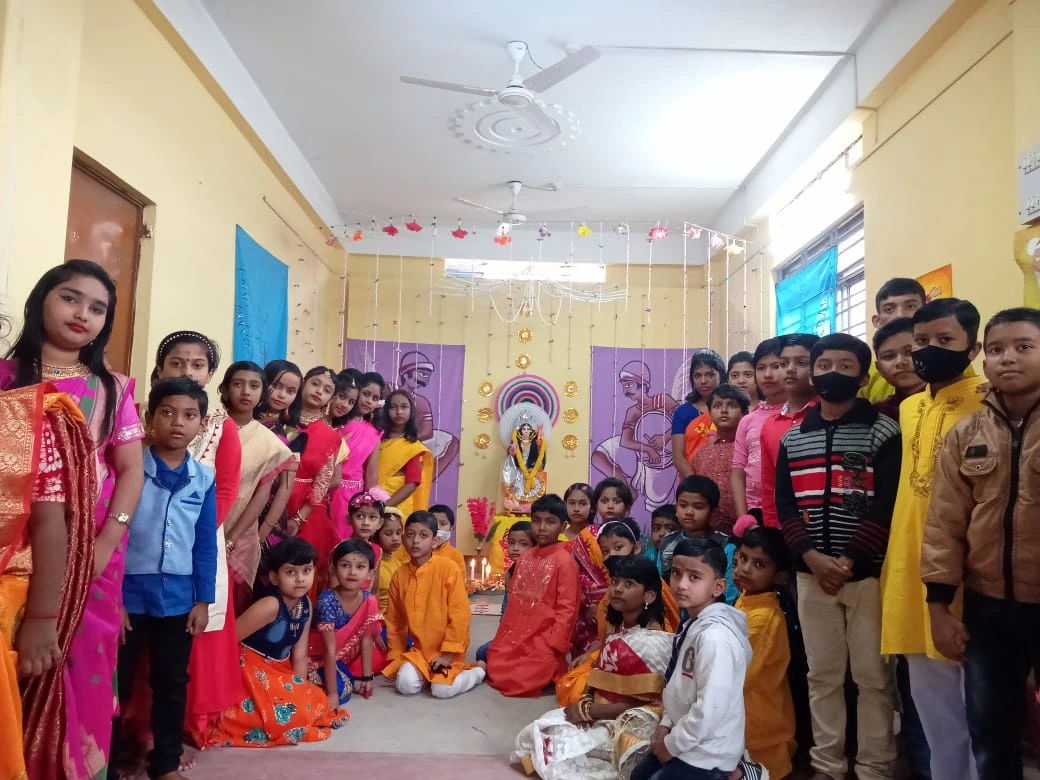 Saraswati Puja celebration at school
