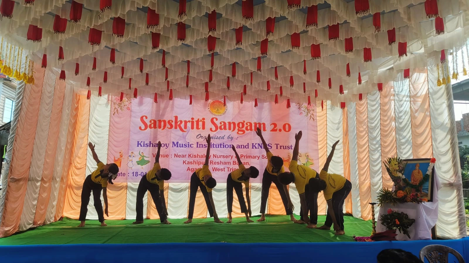 Students performing during SanskritiSangam