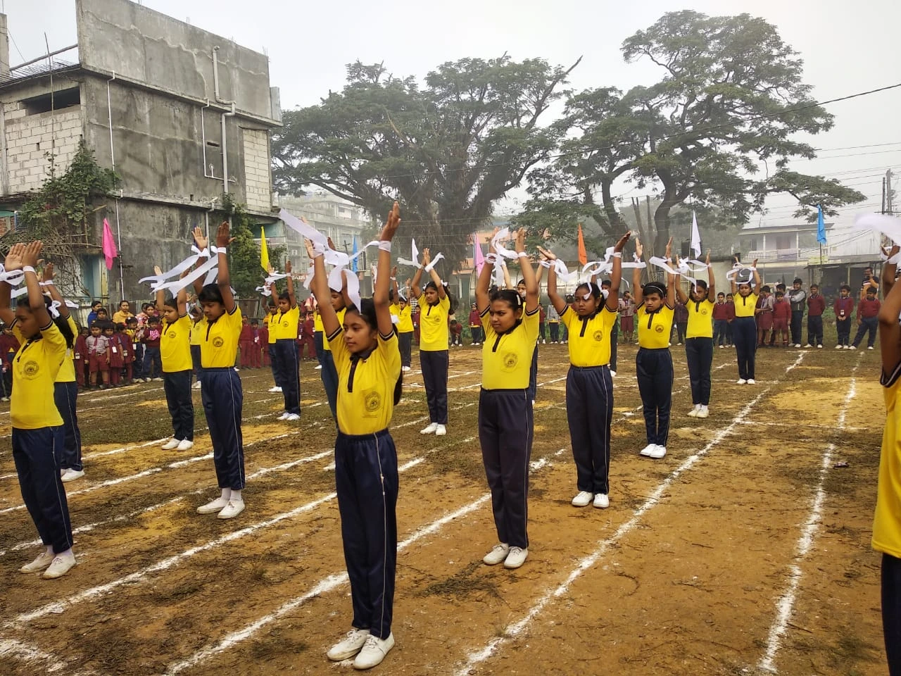 Students during sports event